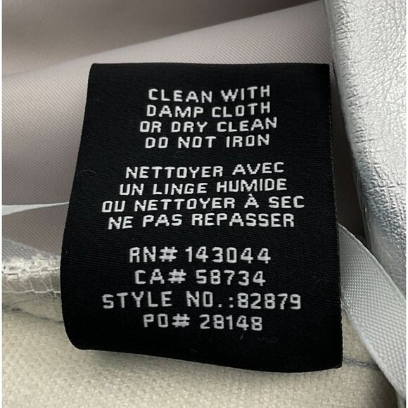 7 For All Mankind High Rise Vegan Leather Silver Metallic 5-pkt Pants NWT Large - Picture 12 of 13